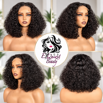 Kate Curly Bob Wig #265 | Luxury Natural Black Wig – ExQuizit Beauty