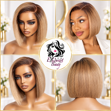 Tanya Honey Blonde Bob Wig #229 | Sleek Side-Part Wig – ExQuizit Beauty