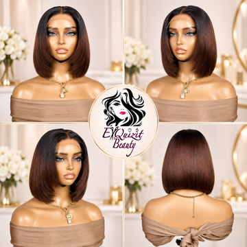 Shay Luxury Bob Wig #416 | Sleek Center-Part Wig – ExQuizit Beauty