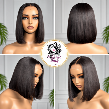 Tia Sleek Bob Wig #N28 | Luxury Center-Part Wig – ExQuizit Beauty